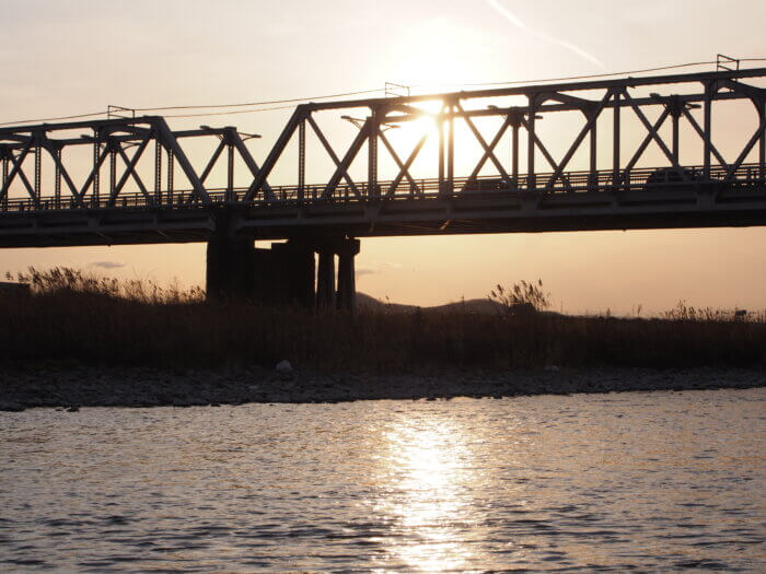 渡良瀬橋夕景です。