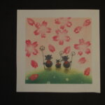 桜と妖精たちのパステル画の写真です。