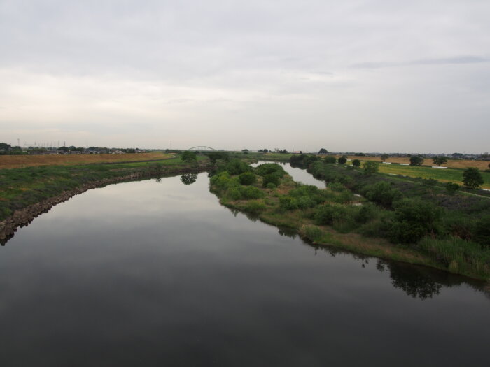 渡良瀬川大橋から渡良瀬川を望む写真です。
