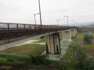 福寿大橋の中央から左岸側を臨む写真です。