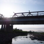 渡良瀬橋の朝日
