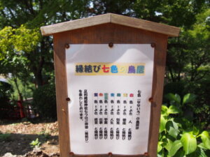 「七色の鳥居」の説明書きの写真です