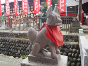 門田稲荷神社：狐の写真です。