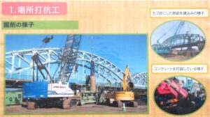 足利中橋架け替え工事の工程パネルの写真です。