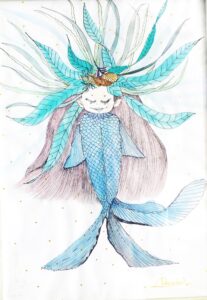 ゆるゆる筆文字：デコリーナサロンアート展の写真です。