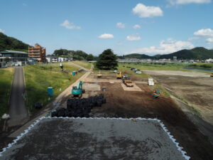中橋架け替え工事：3連アーチ橋開通後の写真です。