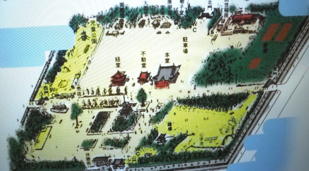 鑁阿寺：現在の建造物配置図の写真です。