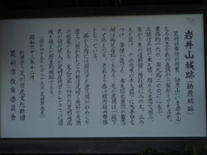 岩井山城跡の説明板の写真です。