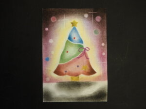 クリスマスツリーのパステル画の写真です。