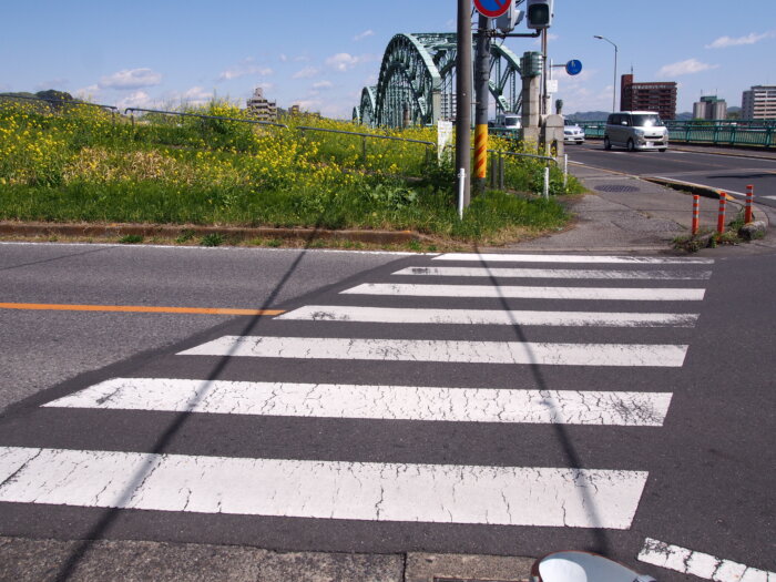中橋方向に横断する写真です。