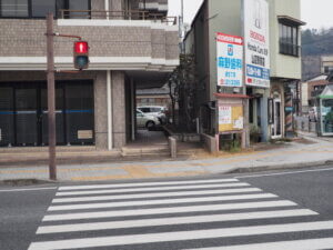 横断歩道を渡る写真です。