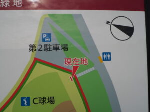 渡良瀬健幸緑地：現在地を示す地図の写真です。