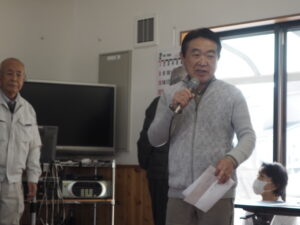 防災訓練の挨拶の写真です。