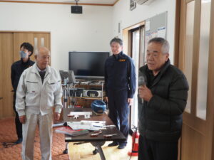 防災訓練の挨拶の写真です。