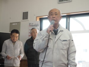 防災訓練の挨拶の写真です。