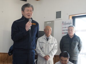 防災訓練の挨拶の写真です。