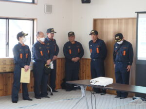 防災訓練の挨拶の写真です。