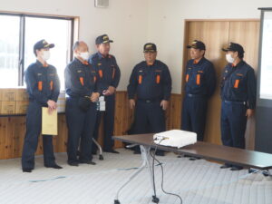 防災訓練の挨拶の写真です。