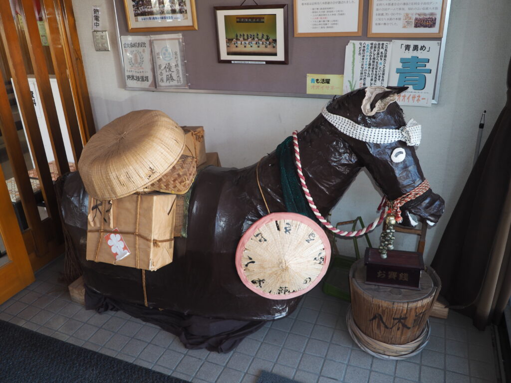 八木節会館内の展示物の写真です。