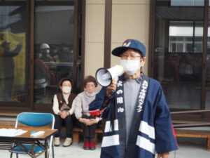 防火クラブの挨拶の写真です。