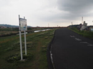 渡良瀬川右岸の堤防車道の写真です。