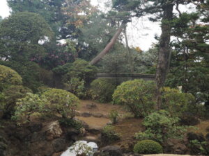 新藤氏庭園：高低差がある庭園の写真です。