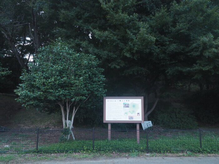 八幡山古墳群の案内版の写真です。