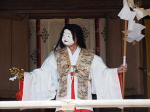 足利織姫神社：奉納神楽の写真です。