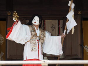 足利織姫神社：奉納神楽の写真です。