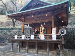 西宮神社：奉納神楽の写真です。