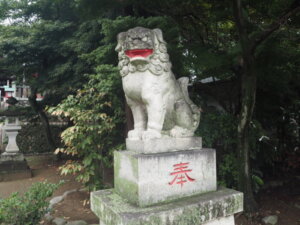 下野國一社八幡宮：狛犬の写真です。