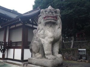下野國一社八幡宮：狛犬の写真です。