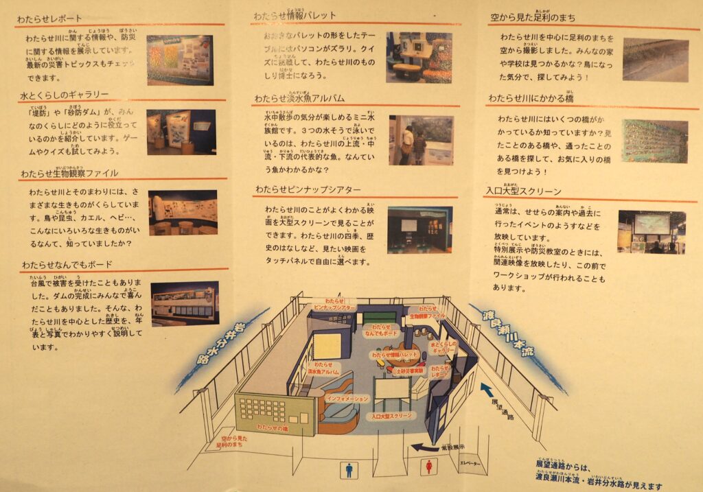 わたらせ川のふれあい館「せせら」のリーフレットの写真です。