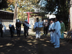 御厨神社・御田植え祭り：収穫した稲を束ねた写真です。