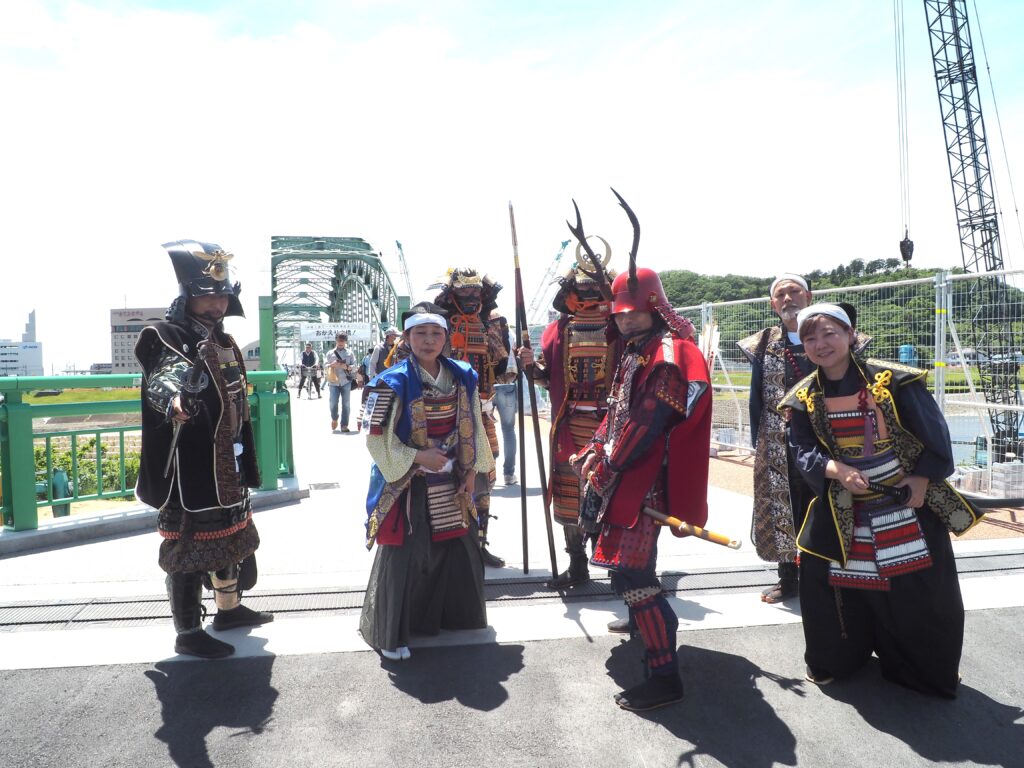 イベント当日に現われた武将の写真です。