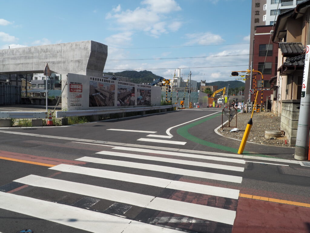 足利中橋架け替え工事:通り2丁目側工事の写真です。