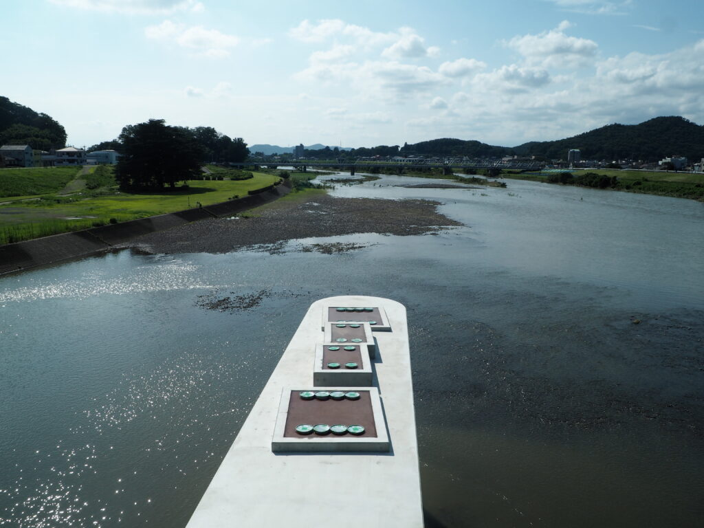 足利中橋架け替え工事:豪雨後の渡良瀬川の写真です。