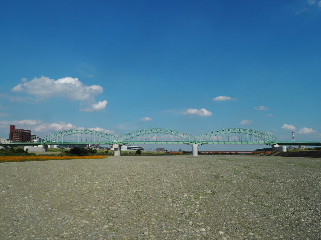 足利中橋架け替え工事:中橋上流から臨む写真です。