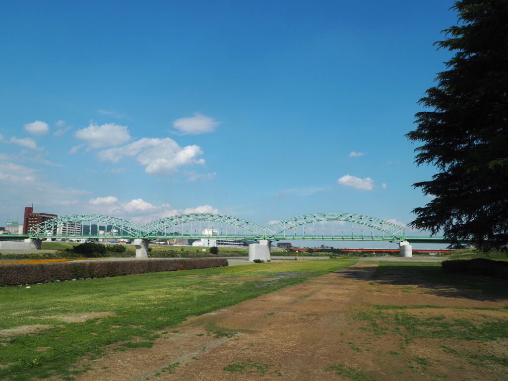 足利中橋架け替え工事:中橋上流から臨む写真です。