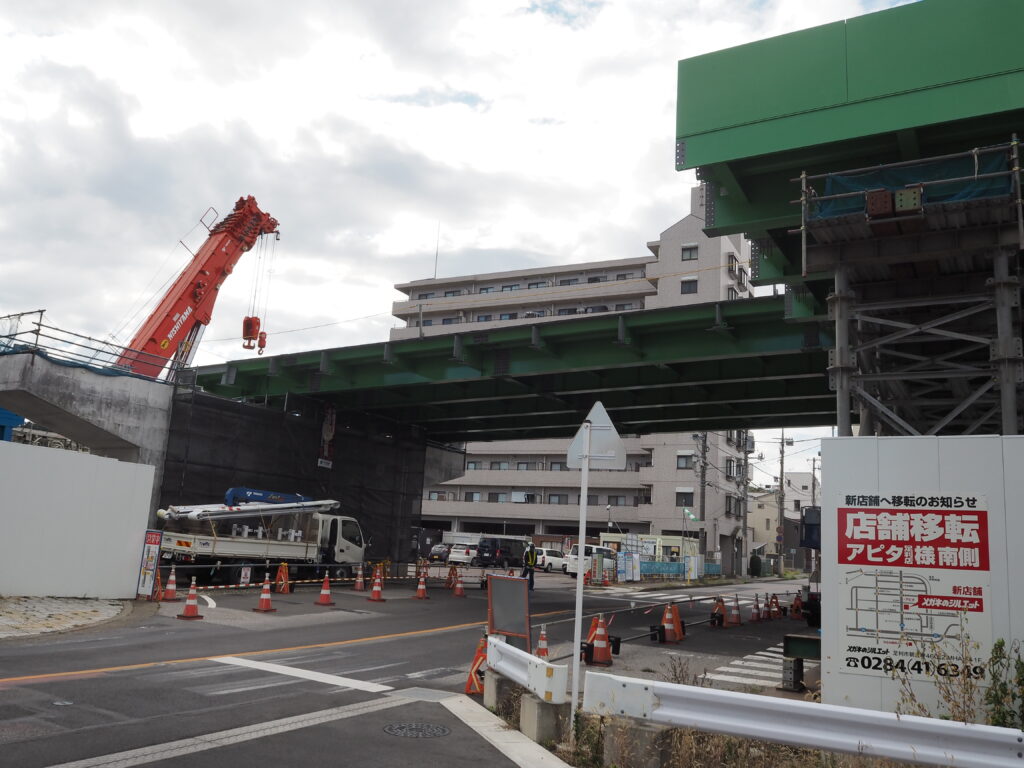 足利中橋架け替え工事:通り2丁目側工事の写真です。