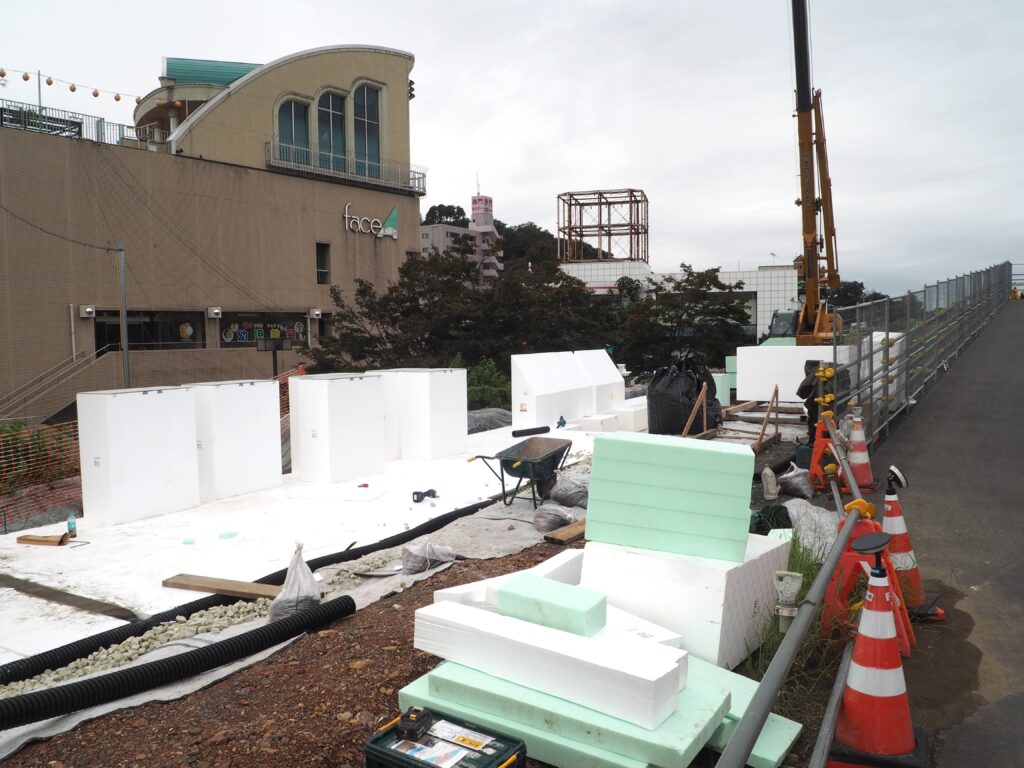 足利中橋架け替え工事:足利市駅側工事の写真です。
