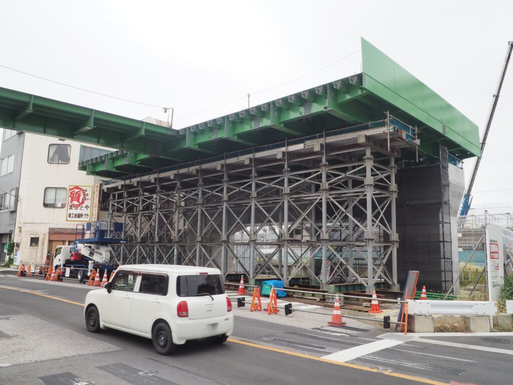足利中橋架け替え工事:通り2丁目側工事の写真です。