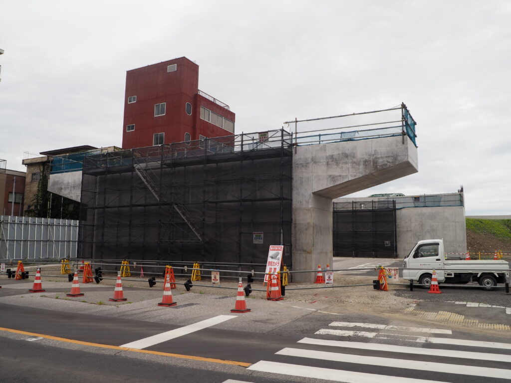 足利中橋架け替え工事:通り2丁目側工事の写真です。
