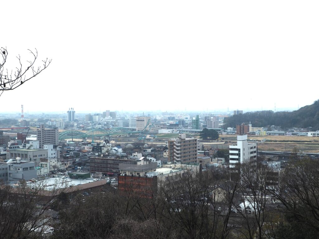 織姫山から見た中橋の写真です。