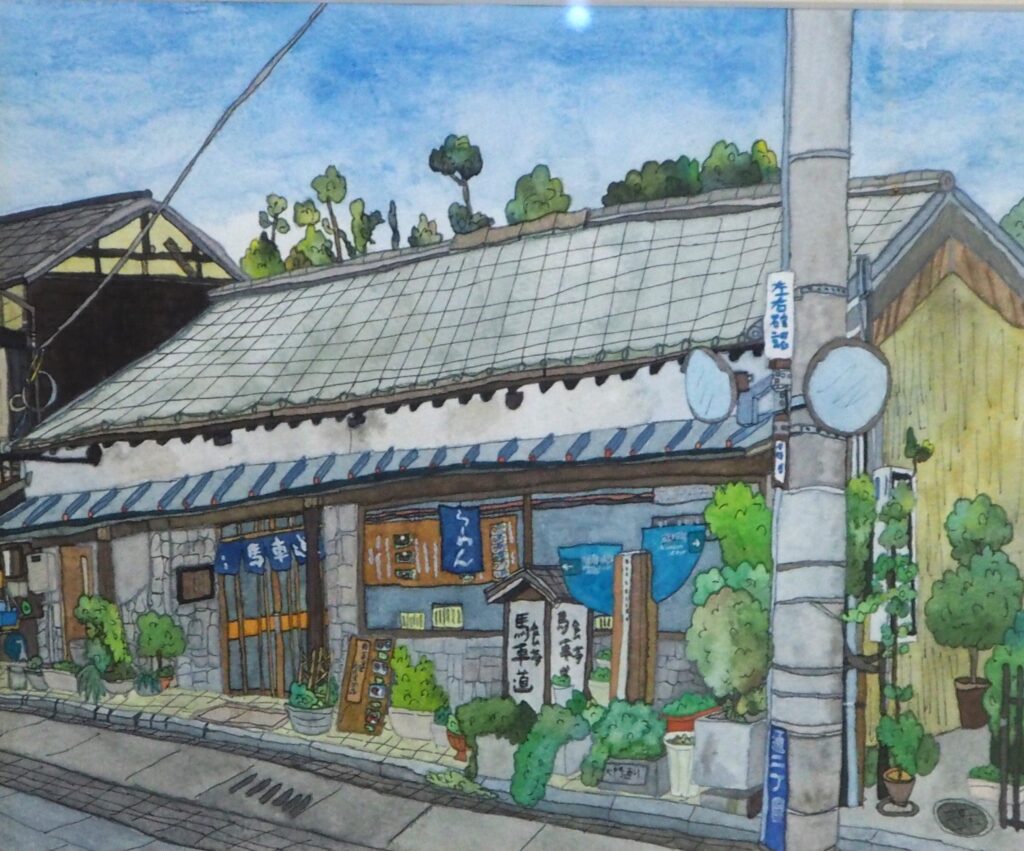 川島直人のスケッチ『大門通り』の写真です。