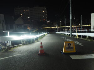 中橋新3連アーチ橋夜景の写真です。