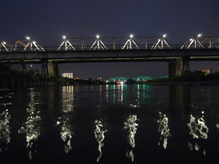 渡良瀬橋の夜景の写真です。