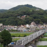 織姫神社と渡良瀬橋の写真です。
