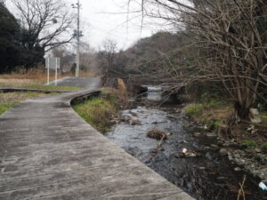 蓮台寺川：遊歩道の写真です。