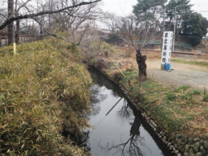 田崎草雲美術館前の逆さ川の写真です。